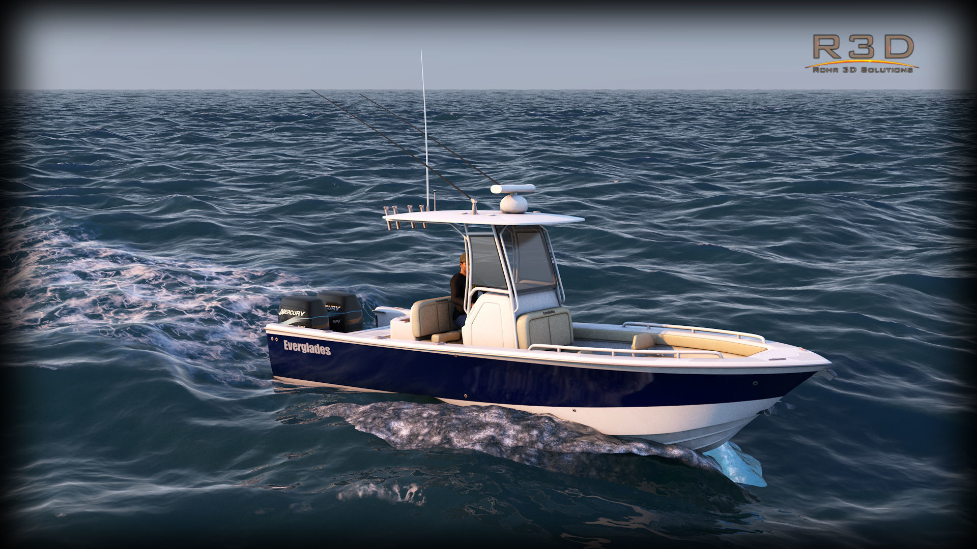 Everglades 273 Sport Fishing Boat VR / AR / low-poly 3d model